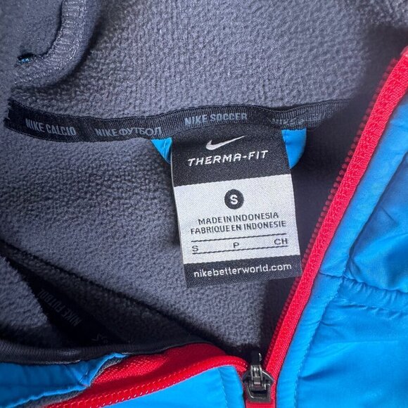 NIKE Therma-Fit Full Zipper Jacket Hoodie Size S Teal Orange #1416-6 - Picture 5 of 10